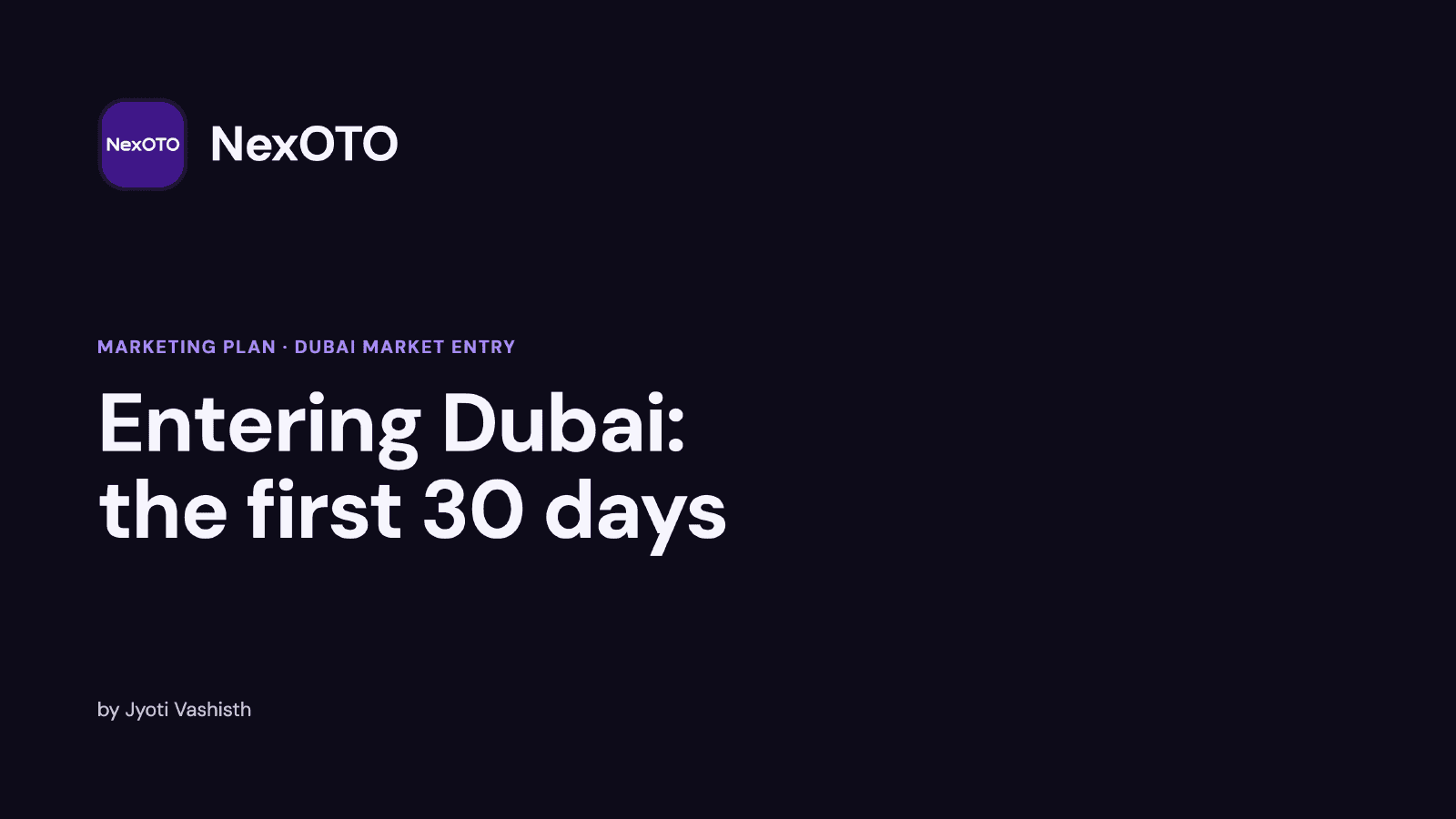Selected work for NexOTO